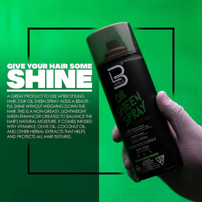 L3VEL3 (Level 3) Oil Sheen Spray – Lightweight Shine Finishing Spray for Soft, Glossy, Healthy Hair (13.52oz)