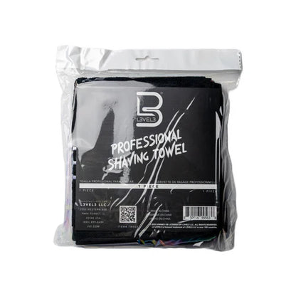 L3VEL3 Level 3 Premium Shaving Towel Black – Bleach-Resistant Barber Towel