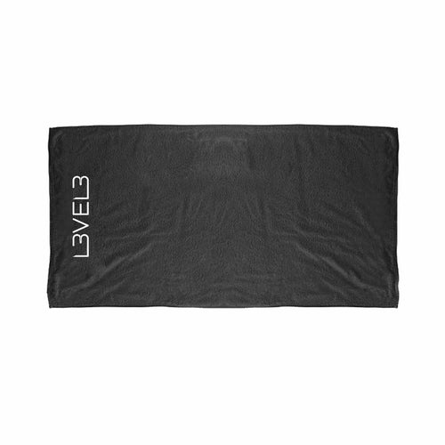 L3VEL3 Level 3 Premium Shaving Towel Black – Bleach-Resistant Barber Towel