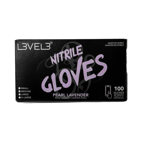 L3VEL3™ Professional Nitrile Gloves (100 Pack) – Blue, Black, Orange, Red, Lime Green, Liquid Metal Gray, Pink, Pearl Lavender | Small–X-Large