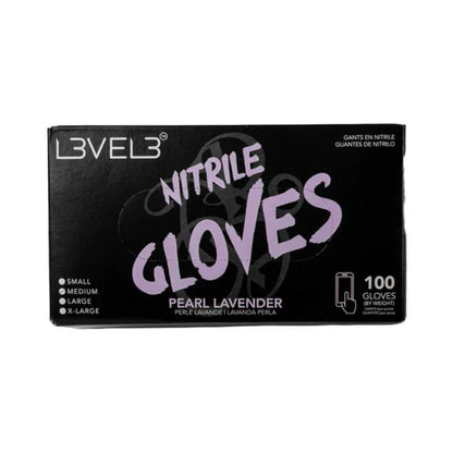 L3VEL3™ Professional Nitrile Gloves (100 Pack) – Blue, Black, Orange, Red, Lime Green, Liquid Metal Gray, Pink, Pearl Lavender | Small–X-Large