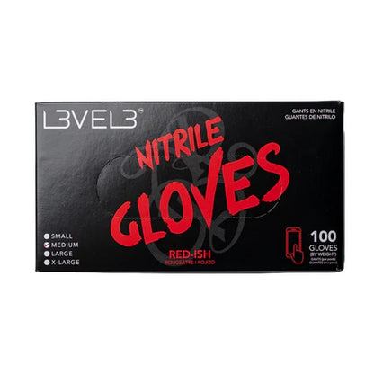 L3VEL3™ Professional Nitrile Gloves (100 Pack) – Blue, Black, Orange, Red, Lime Green, Liquid Metal Gray, Pink, Pearl Lavender | Small–X-Large