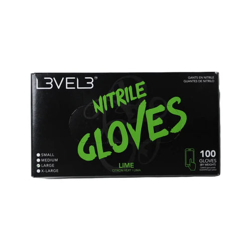 L3VEL3™ Professional Nitrile Gloves (100 Pack) – Blue, Black, Orange, Red, Lime Green, Liquid Metal Gray, Pink, Pearl Lavender | Small–X-Large