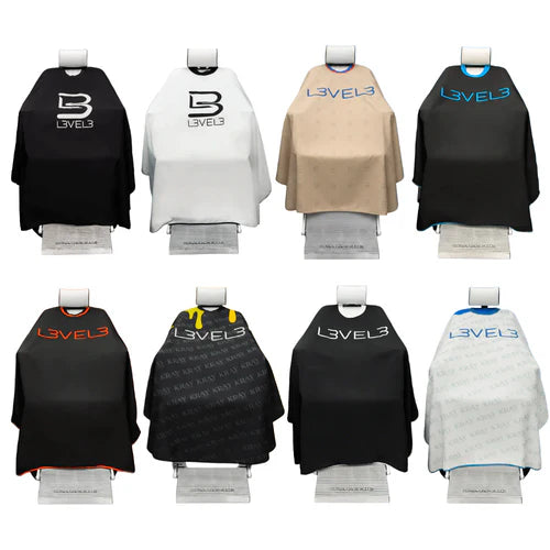 L3VEL3™ Rubber Neck Cutting Cape – Waterproof, Chemical-Resistant Barber Cape with Spill-Proof Neck Seal