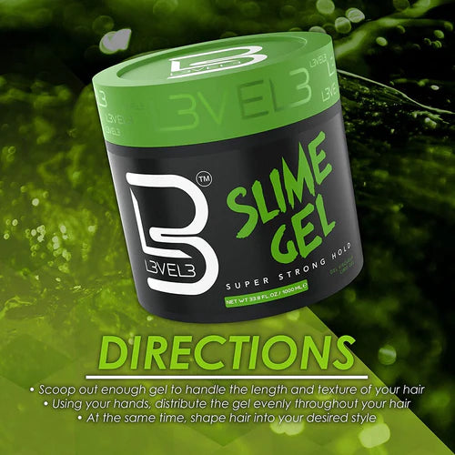 L3VEL3™ Slime Gel – Super Strong Hold Barber Styling Gel (8.45 oz / 250 ml)