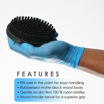 L3VEL3 Soft Palm Wave Brush – Professional Wave Brush for 360 Waves, Frizz Control & Scalp Comfort
