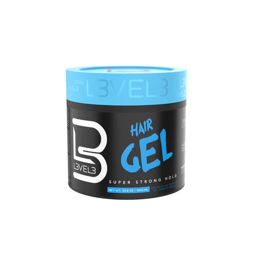 L3VEL3 Super Strong Hair Gel 500ml – Firm Hold Styling Gel with Shine