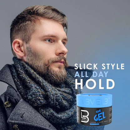 L3VEL3 Super Strong Hair Gel 500ml – Firm Hold Styling Gel with Shine