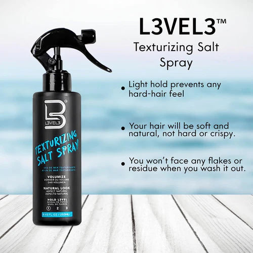 L3VEL3™ Texturizing Sea Salt Spray – Beach Texture, Volume & Movement (8.45 oz / 250 ml)