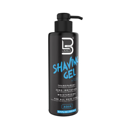 L3VEL3™ Transparent Shaving Gel – Ice & Aqua Clear Barber Shave Gel (16.9oz / 33.8oz)