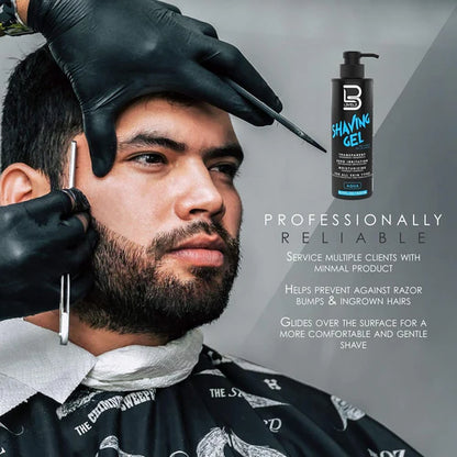 L3VEL3™ Transparent Shaving Gel – Ice & Aqua Clear Barber Shave Gel (16.9oz / 33.8oz)