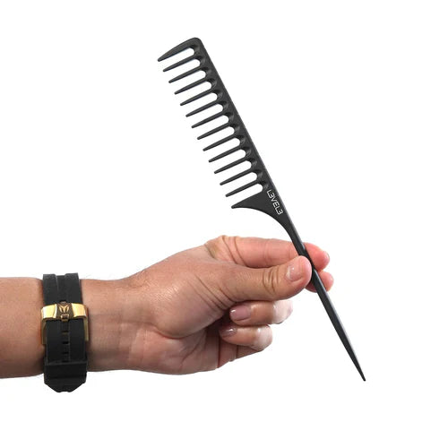 L3VEL3 9-Piece Barber & Hairstyling Carbon Comb Set – Heat-Resistant, Anti-Static, Pro Kit with Protective Pouch