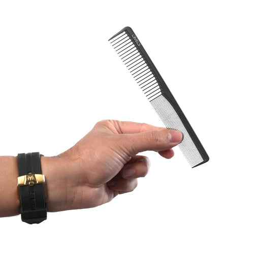 L3VEL3 9-Piece Barber & Hairstyling Carbon Comb Set – Heat-Resistant, Anti-Static, Pro Kit with Protective Pouch