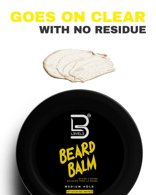 L3VEL3™ Medium Hold Beard Balm – 100ml (3.4oz) | Nourishing Beard Styling & Hydration with Beeswax & Argan Oil