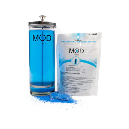 MOD Clean™ Eco-Friendly Salon & Barbershop Disinfectant Pods – 32-Pack Blue Water-Soluble Concentrate