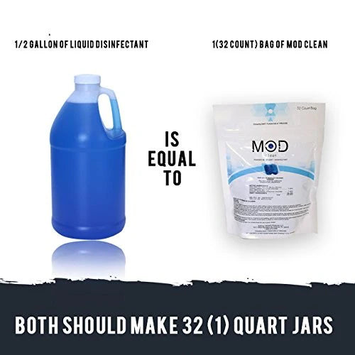 MOD Clean™ Eco-Friendly Salon & Barbershop Disinfectant Pods – 32-Pack Blue Water-Soluble Concentrate