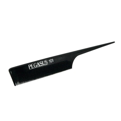 Pegasus 8” Hard Rubber Fine Tooth Rat Tail Comb (101) – Flexinite™ Tech, Heat & Chemical Resistant, Anti-Static, Pro-Grade
