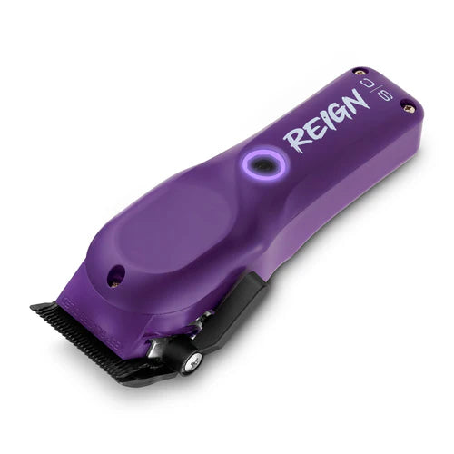 StyleCraft Reign EON Purple Cordless Clipper SC620P | 7200 RPM Brushless Motor, Black DLC Taper Blade, 3 Hour Runtime