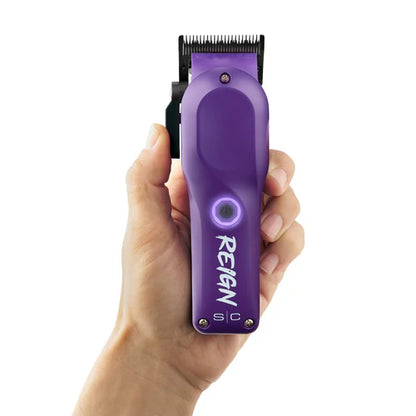 StyleCraft Reign EON Purple Cordless Clipper SC620P | 7200 RPM Brushless Motor, Black DLC Taper Blade, 3 Hour Runtime