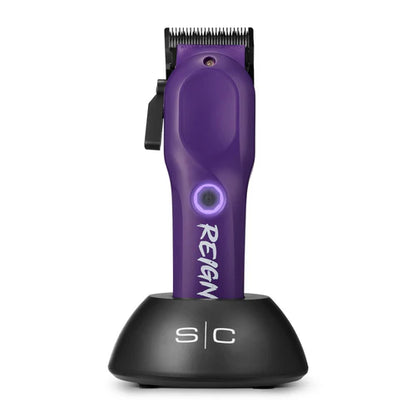 StyleCraft Reign EON Purple Cordless Clipper SC620P | 7200 RPM Brushless Motor, Black DLC Taper Blade, 3 Hour Runtime