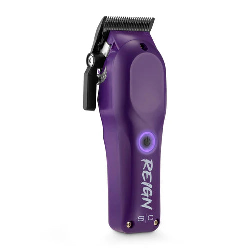StyleCraft Reign EON Purple Cordless Clipper SC620P | 7200 RPM Brushless Motor, Black DLC Taper Blade, 3 Hour Runtime