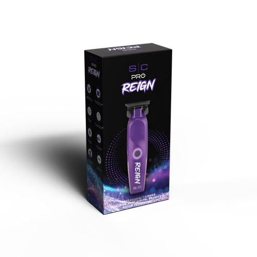 StyleCraft Reign EON Purple Cordless Trimmer SC422P | 7200 RPM Brushless Motor, Black Diamond Wide Blade, 3.5 Hour Runtime