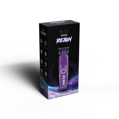 StyleCraft Reign EON Purple Cordless Trimmer SC422P | 7200 RPM Brushless Motor, Black Diamond Wide Blade, 3.5 Hour Runtime