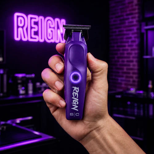 StyleCraft Reign EON Purple Cordless Trimmer SC422P | 7200 RPM Brushless Motor, Black Diamond Wide Blade, 3.5 Hour Runtime