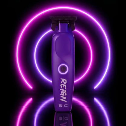 StyleCraft Reign EON Purple Cordless Trimmer SC422P | 7200 RPM Brushless Motor, Black Diamond Wide Blade, 3.5 Hour Runtime