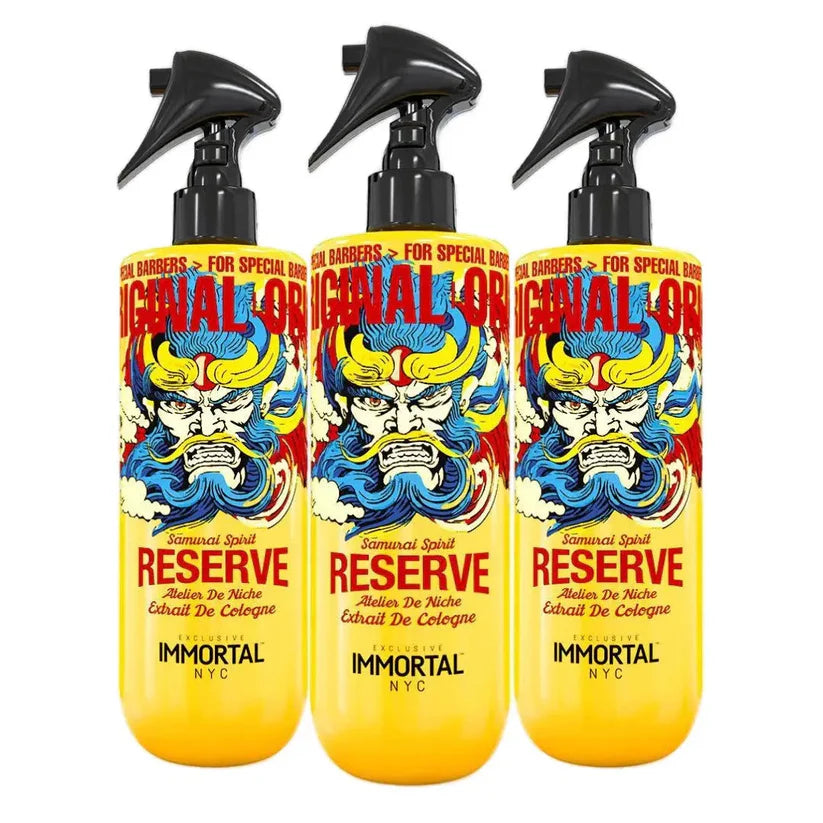 IMMORTAL NYC Reserve EXTRAIT Aftershave Cologne – Cherry Sandalwood Samurai-Inspired Barber Splash, 500 ml