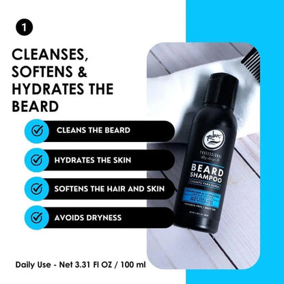 Rolda 5-Piece Men’s Beard Care Grooming Kit – Beard Shampoo, Conditioner, Oil, Aftershave & Premium Brush (All-in-One Set)