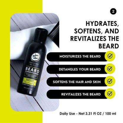 Rolda 5-Piece Men’s Beard Care Grooming Kit – Beard Shampoo, Conditioner, Oil, Aftershave & Premium Brush (All-in-One Set)