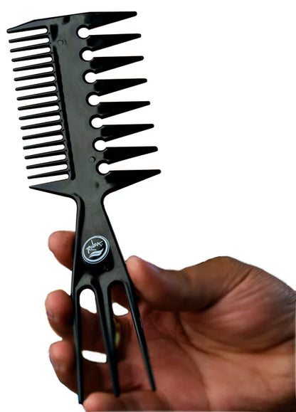Rolda Multi-Style 3-in-1 Barber Fish Comb – 8.25" Anti-Static, Heat-Resistant Styling Pick for Pro Results