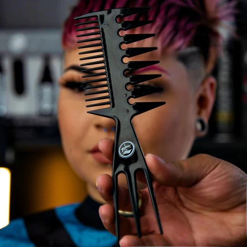 Rolda Multi-Style 3-in-1 Barber Fish Comb – 8.25" Anti-Static, Heat-Resistant Styling Pick for Pro Results