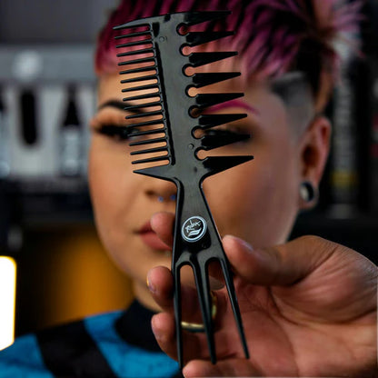 Rolda Multi-Style 3-in-1 Barber Fish Comb – 8.25" Anti-Static, Heat-Resistant Styling Pick for Pro Results