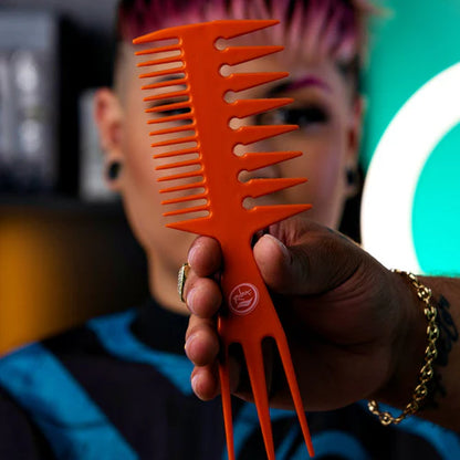 Rolda Multi-Style 3-in-1 Barber Fish Comb – 8.25" Anti-Static, Heat-Resistant Styling Pick for Pro Results
