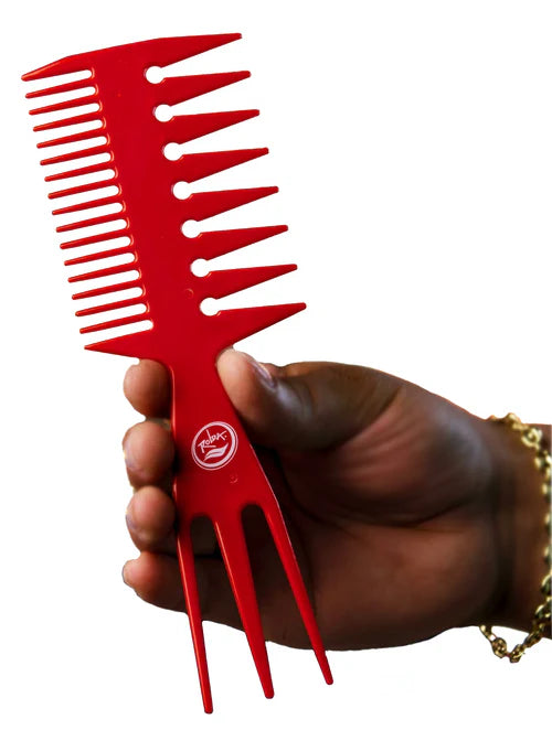 Rolda Multi-Style 3-in-1 Barber Fish Comb – 8.25" Anti-Static, Heat-Resistant Styling Pick for Pro Results