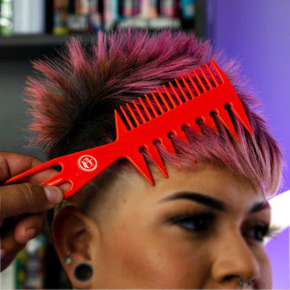 Rolda Multi-Style 3-in-1 Barber Fish Comb – 8.25" Anti-Static, Heat-Resistant Styling Pick for Pro Results