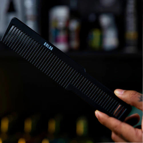 Rolda™ Carbon Fiber Barber Comb Kit – 3 Piece Premium Set (Flat Top, Cutting & Styling Combs) – Heat Resistant, Anti-Static, Ultra Durable