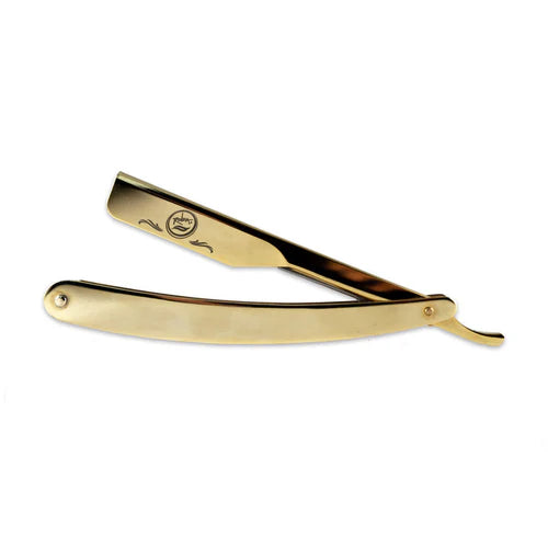 Rolda™ Golden Steel Straight Edge Razor Holder – Professional Barber Precision Shaving Tool