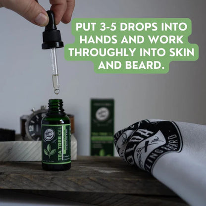 Rolda™ Tea Tree Beard Oil – Hydrating & Growth Formula for Sensitive Skin (1 oz / 30ml)
