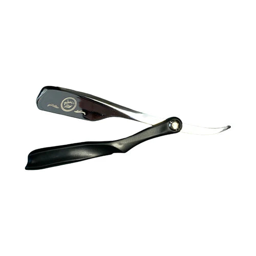 Rolda™ Stainless Steel Straight Edge Razor Holder – Black, Silver, Gold, Rose Gold (Professional Barber Razor)