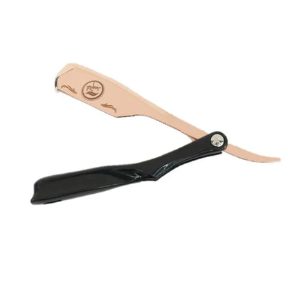 Rolda™ Stainless Steel Straight Edge Razor Holder – Black, Silver, Gold, Rose Gold (Professional Barber Razor)