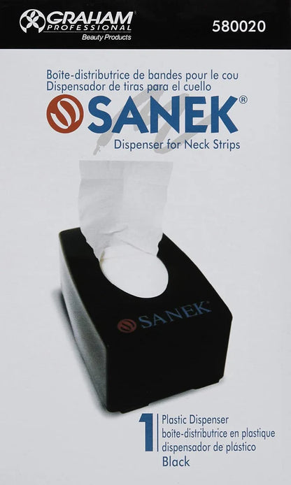 Sanek Neck Strip Dispenser Black – Professional Barber Neck Strip Holder for Clean, Fast Dispensing