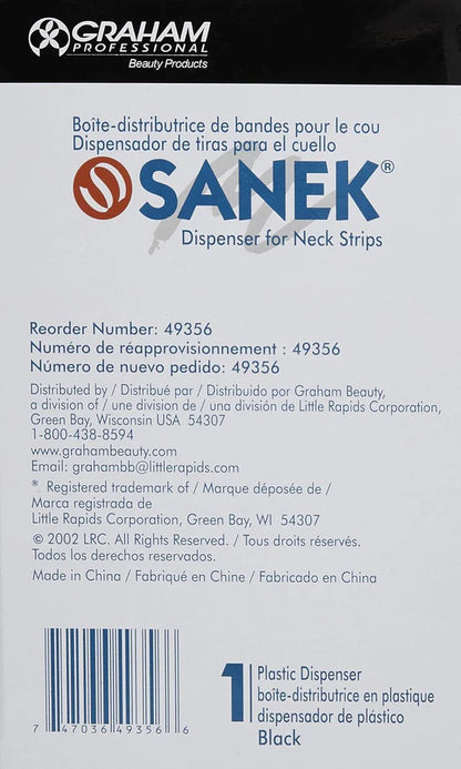 Sanek Neck Strip Dispenser Black – Professional Barber Neck Strip Holder for Clean, Fast Dispensing