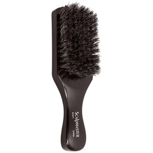Scalpmaster™ Soft Club Brush – 9-Row, 7" 100% Natural Boar Bristles with Black Wood Handle