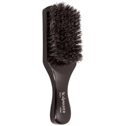Scalpmaster™ Soft Club Brush – 9-Row, 7" 100% Natural Boar Bristles with Black Wood Handle