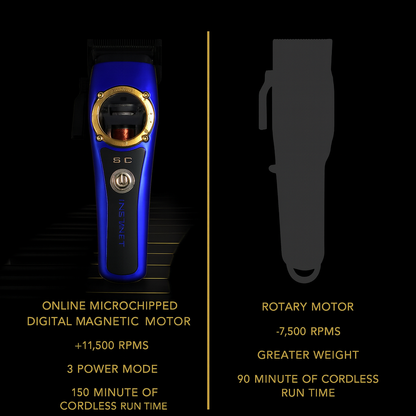 StyleCraft™ Instinct Cordless Vector Motor Hair Clipper (SC607M) – Compact 11,500 RPM Fade & Blend Machine