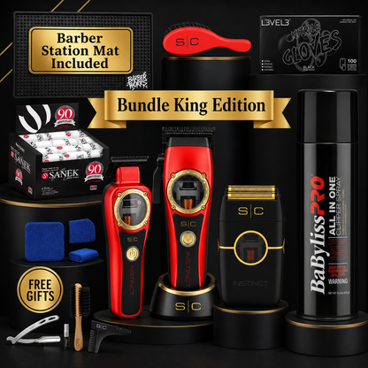 StyleCraft Instinct Professional Kit – Clipper, Trimmer & Metal Foil Shaver + 5 Premium Accessories | Complete 3-Tool System | Bundle King Professional Edition