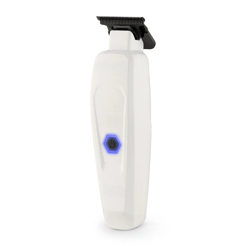 StyleCraft Saber II White Digital Brushless Trimmer – Full-Metal Cordless Detailer for Barbers